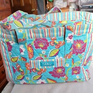 Sisters Floral Quilted Tote Bag - Multicolor